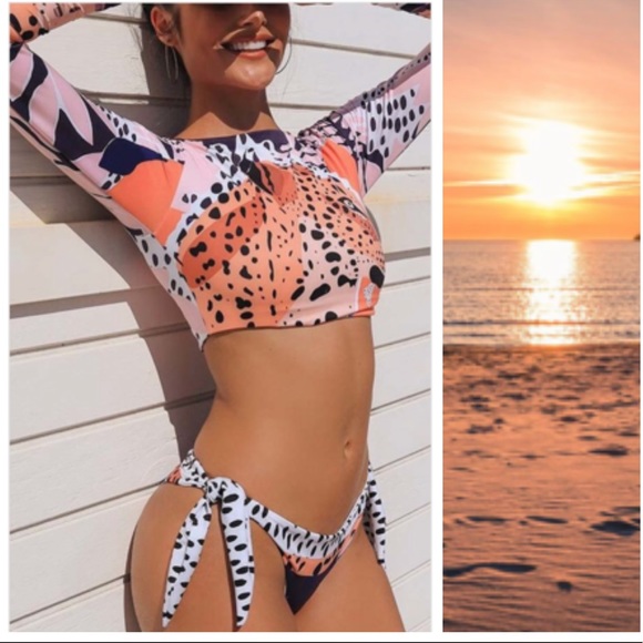New! Long sleeve wildcat printed  bikini - Picture 2 of 12